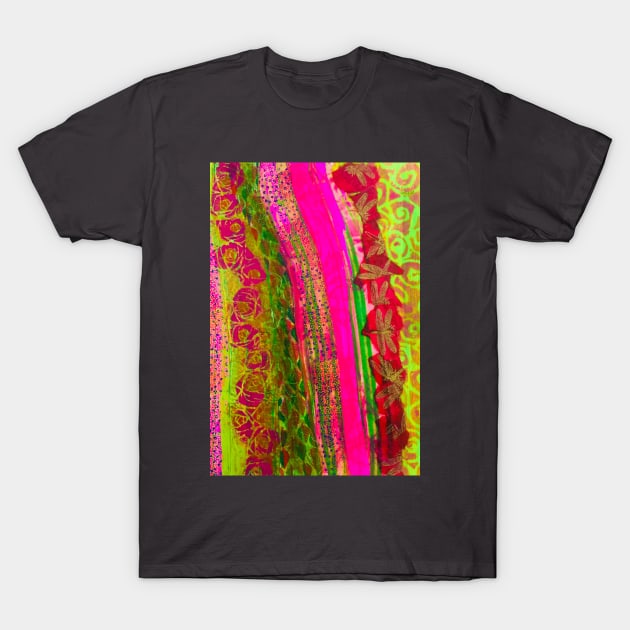 Pink-Lime Garden T-Shirt by AmandaSlaterArt